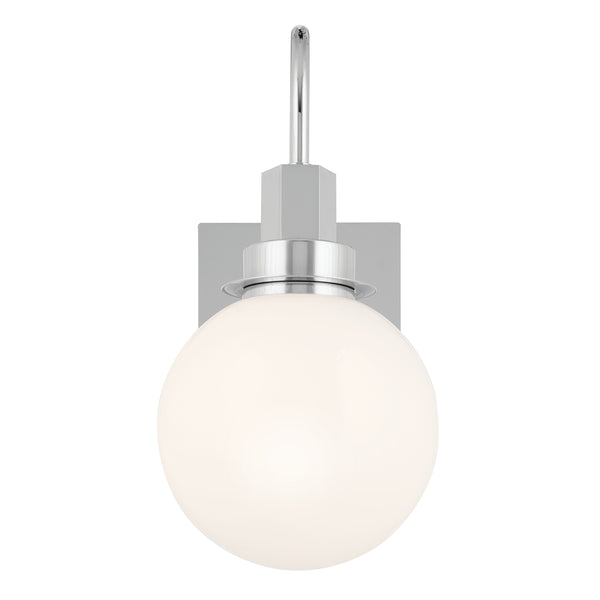 Rexie 6" One Light Wall Sconce, Opal Glass / Chrome