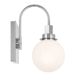 Rexie 6" One Light Wall Sconce, Opal Glass / Chrome