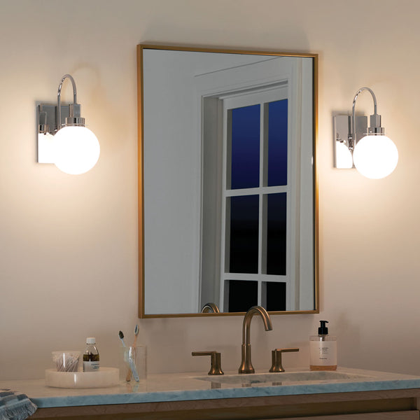 Rexie 6" One Light Wall Sconce, Opal Glass / Chrome