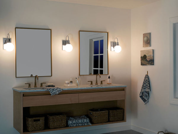 Rexie 6" One Light Wall Sconce, Opal Glass / Chrome