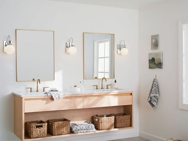 Rexie 6" One Light Wall Sconce, Opal Glass / Chrome