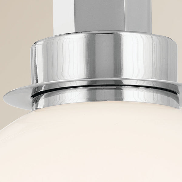 Rexie 6" One Light Wall Sconce, Opal Glass / Chrome