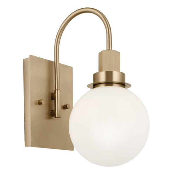 Rexie 6" One Light Wall Sconce, Opal Glass / Champagne Bronze