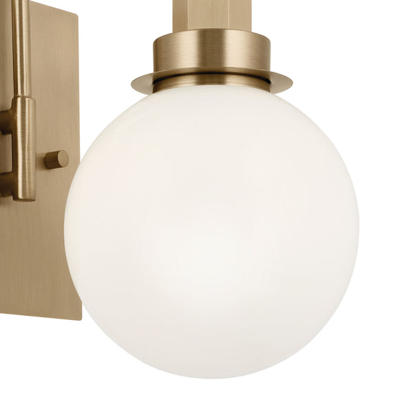 Rexie 6" One Light Wall Sconce, Opal Glass / Champagne Bronze