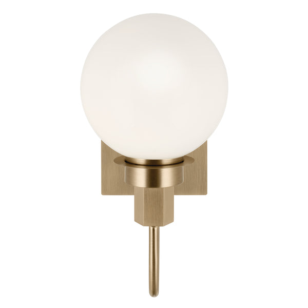 Rexie 6" One Light Wall Sconce, Opal Glass / Champagne Bronze