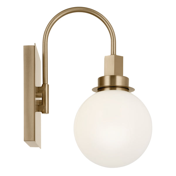 Rexie 6" One Light Wall Sconce, Opal Glass / Champagne Bronze