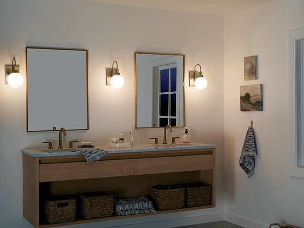 Rexie 6" One Light Wall Sconce, Opal Glass / Champagne Bronze