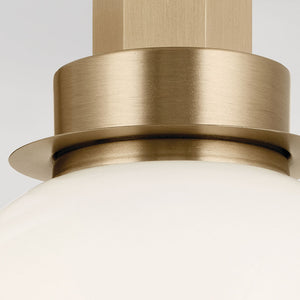 Rexie 6" One Light Wall Sconce, Opal Glass / Champagne Bronze