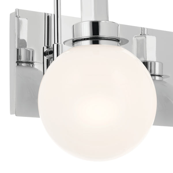 Rexie 14" Two Lights Vanity, Opal Glass / Chrome