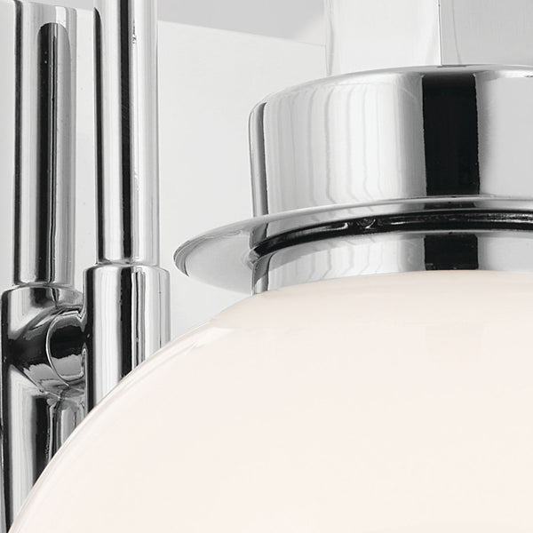 Rexie 14" Two Lights Vanity, Opal Glass / Chrome