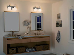 Rexie 14" Two Lights Vanity, Opal Glass / Chrome