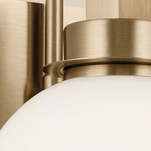 Rexie 14" Two Lights Vanity, Opal Glass / Champagne Bronze