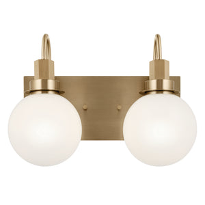 Rexie 14" Two Lights Vanity, Opal Glass / Champagne Bronze