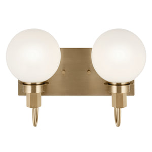 Rexie 14" Two Lights Vanity, Opal Glass / Champagne Bronze