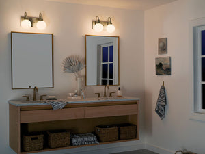 Rexie 14" Two Lights Vanity, Opal Glass / Champagne Bronze