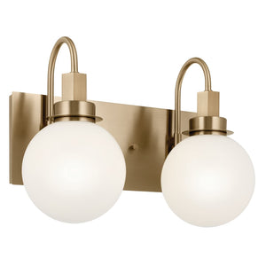 Rexie 14" Two Lights Vanity, Opal Glass / Champagne Bronze