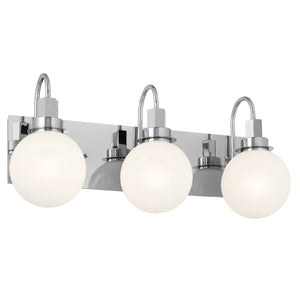 Rexie 23" Three Lights Vanity, Opal Glass / Chrome