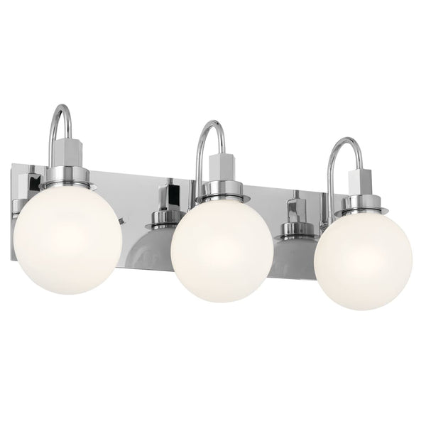 Rexie 23" Three Lights Vanity, Opal Glass / Chrome