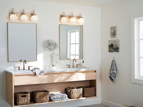 Rexie 23" Three Lights Vanity, Opal Glass / Champagne Bronze