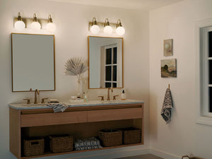 Rexie 23" Three Lights Vanity, Opal Glass / Champagne Bronze