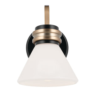 Merritt 7" One Light Wall Sconce, Opal Glass / Black Champagne Bronze