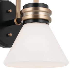 Merritt 7" One Light Wall Sconce, Opal Glass / Black Champagne Bronze