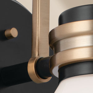 Merritt 7" One Light Wall Sconce, Opal Glass / Black Champagne Bronze