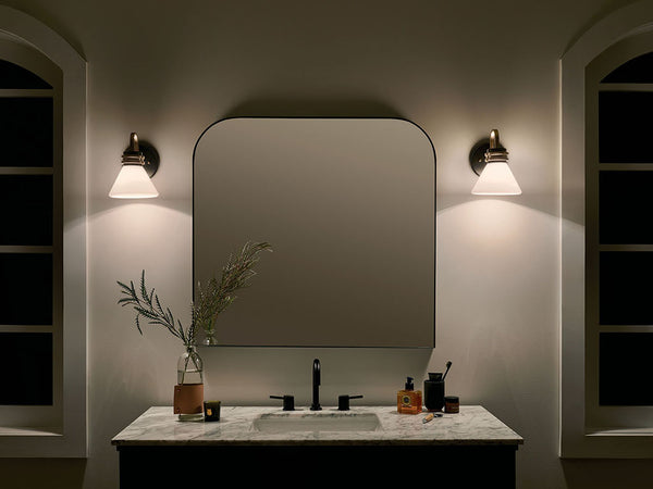 Merritt 7" One Light Wall Sconce, Opal Glass / Black Champagne Bronze