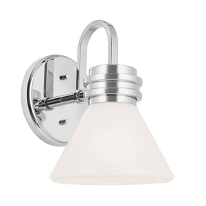 Merritt 7" One Light Wall Sconce, Opal Glass / Chrome