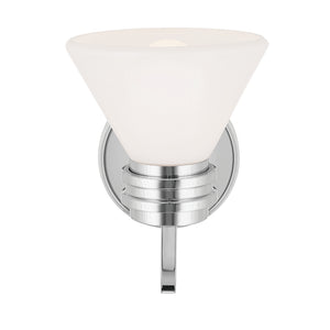 Merritt 7" One Light Wall Sconce, Opal Glass / Chrome