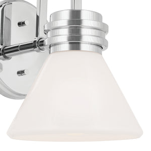 Merritt 7" One Light Wall Sconce, Opal Glass / Chrome