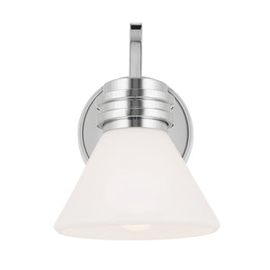Merritt 7" One Light Wall Sconce, Opal Glass / Chrome