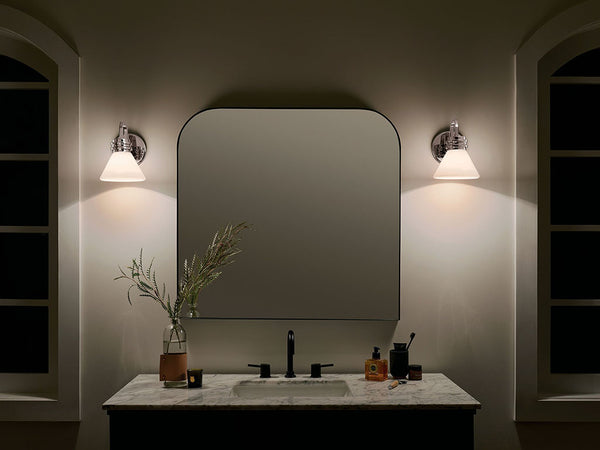 Merritt 7" One Light Wall Sconce, Opal Glass / Chrome