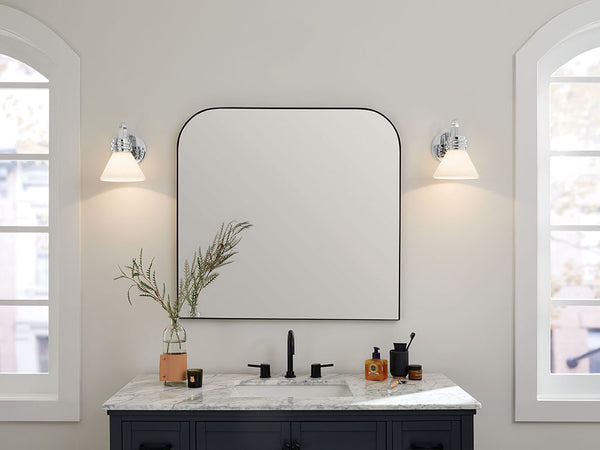 Merritt 7" One Light Wall Sconce, Opal Glass / Chrome