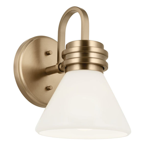 Merritt 7" One Light Wall Sconce, Opal Glass / Champagne Bronze