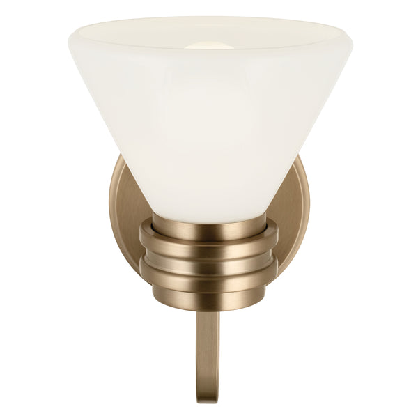 Merritt 7" One Light Wall Sconce, Opal Glass / Champagne Bronze