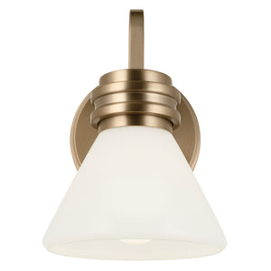 Merritt 7" One Light Wall Sconce, Opal Glass / Champagne Bronze