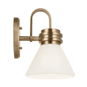 Merritt 7" One Light Wall Sconce, Opal Glass / Champagne Bronze