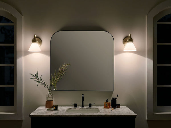 Merritt 7" One Light Wall Sconce, Opal Glass / Champagne Bronze