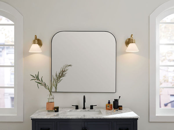 Merritt 7" One Light Wall Sconce, Opal Glass / Champagne Bronze