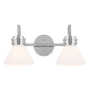 Merritt 19" Two Lights Vanity, Opal Glass / Chrome