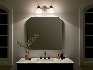 Merritt 19" Two Lights Vanity, Opal Glass / Champagne Bronze