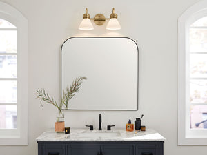 Merritt 19" Two Lights Vanity, Opal Glass / Champagne Bronze