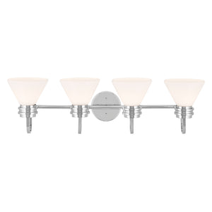 Merritt 34" Four Lights Vanity, Opal Glass / Chrome