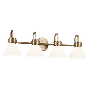 Merritt 34" Four Lights Vanity, Opal Glass / Champagne Bronze