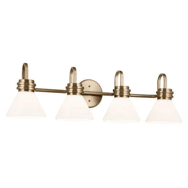 Merritt 34" Four Lights Vanity, Opal Glass / Champagne Bronze