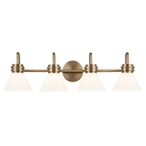 Merritt 34" Four Lights Vanity, Opal Glass / Champagne Bronze