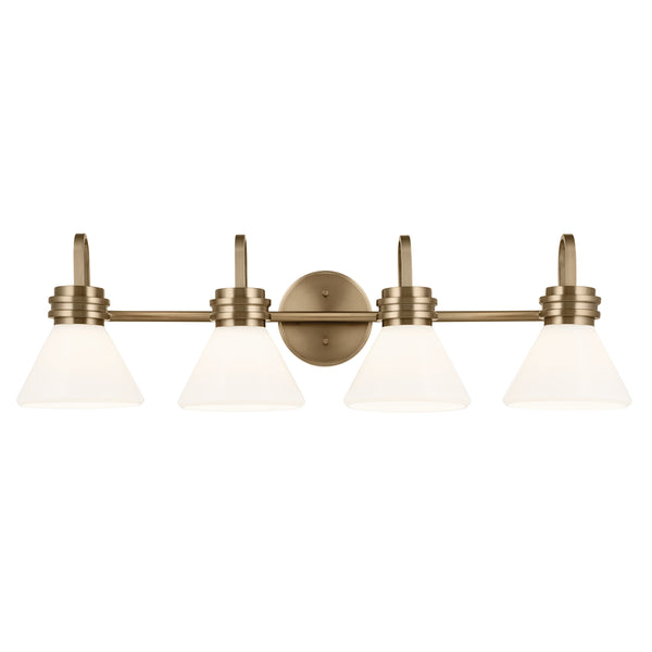 Merritt 34" Four Lights Vanity, Opal Glass / Champagne Bronze