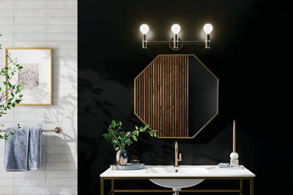 Sylar 24" Three Lights Vanity, Polished Nickel