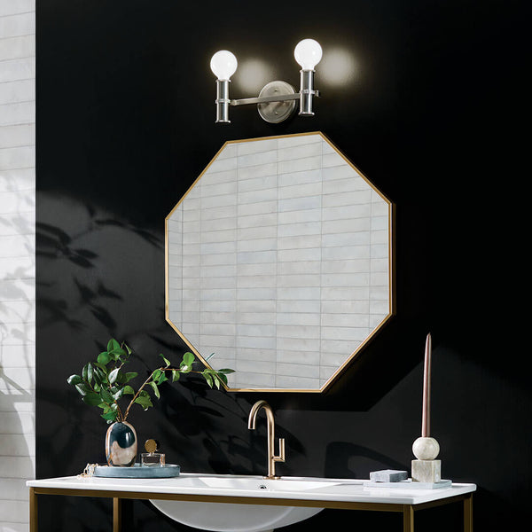 Sylar 13" Two Lights Vanity, Brushed Nickel